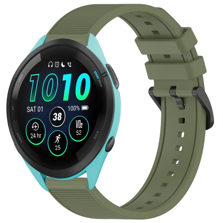 Compatible with Garmin Compatible witherunner 265 22mm Textured Silicone Solid Color Watch Band(Green) - Watch Bands by PMC TechLife | Online Shopping South Africa | PMC TechLife | Buy Now Pay Later Mobicred