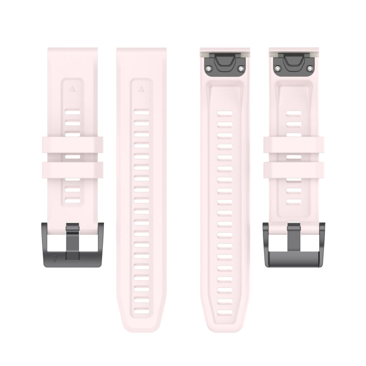 Compatible with Garmin Fenix 7 Solar / Sapphire Solar Solid Color Black Buckle Silicone Quick Release Watch Band(Pink) - free shipping - PMC TechLife - Order now!