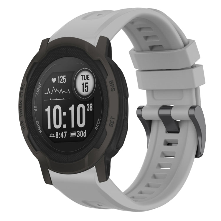Compatible with Garmin Instinct 2 / Instinct Solid Color Black Buckle Silicone Quick Release Watch Band(Gray) - free shipping - PMC TechLife - Order now!