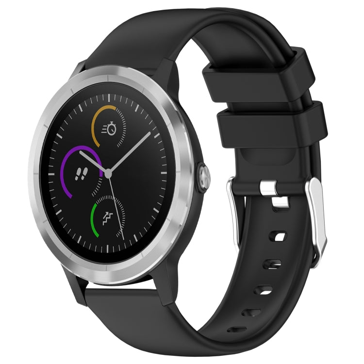 Compatible with Garmin Vivoactive 3 20mm Smooth Solid Color Silicone Watch Band(Black) - free shipping - PMC TechLife - Order now!