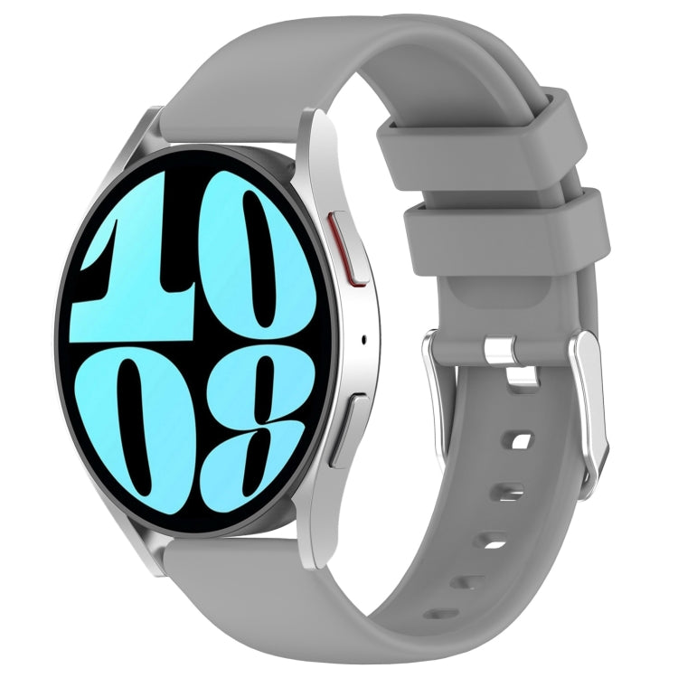 For Samsung Galaxy Watch 6 40mm 20mm Smooth Solid Color Silicone Watch Band(Grey) - Watch Bands by PMC TechLife | Online Shopping South Africa | PMC TechLife | Buy Now Pay Later Mobicred