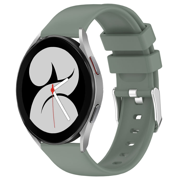 For Samsung Galaxy Watch 4 40mm 20mm Smooth Solid Color Silicone Watch Band(Olive Green) - Watch Bands by PMC TechLife | Online Shopping South Africa | PMC TechLife | Buy Now Pay Later Mobicred