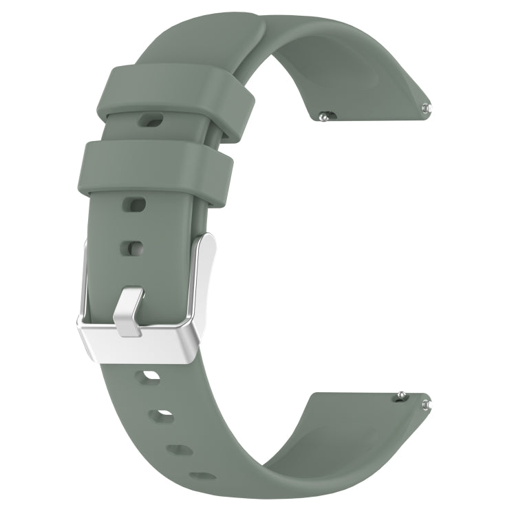 For Samsung Galaxy Watch 4 40mm 20mm Smooth Solid Color Silicone Watch Band(Olive Green) - Watch Bands by PMC TechLife | Online Shopping South Africa | PMC TechLife | Buy Now Pay Later Mobicred