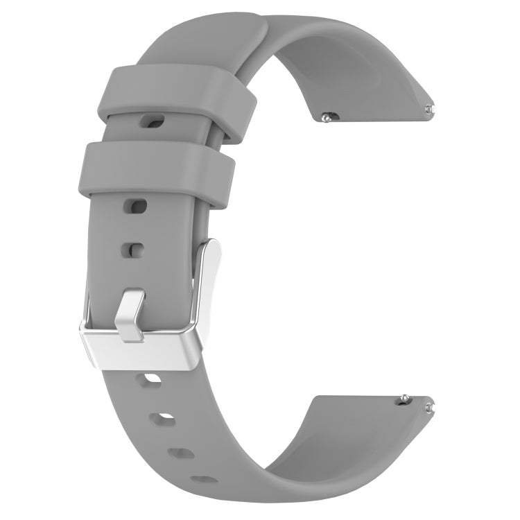 For Samsung  Galaxy Watch 4 Classic 46mm 20mm Smooth Solid Color Silicone Watch Band(Grey) - Watch Bands by PMC TechLife | Online Shopping South Africa | PMC TechLife | Buy Now Pay Later Mobicred