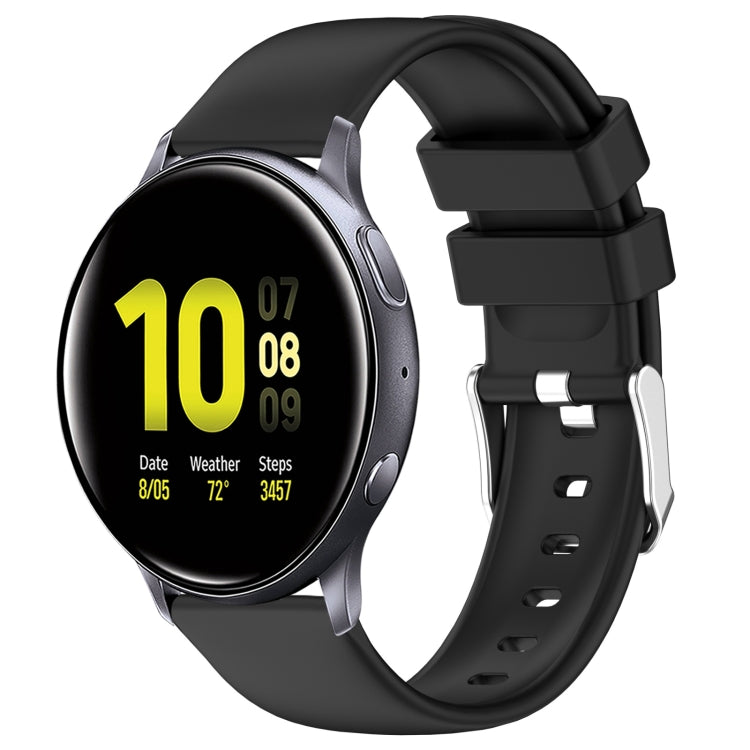 For Samsung Galaxy Watch Active 2 40mm 20mm Smooth Solid Color Silicone Watch Band(Black) - free shipping - PMC TechLife - Order now!