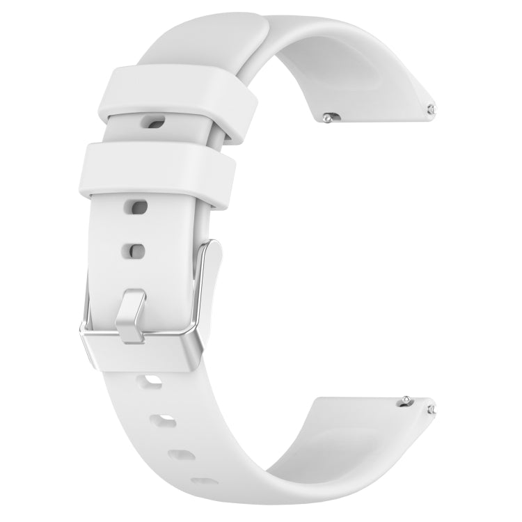 For Samsung Galaxy Watch Active 2 44mm 20mm Smooth Solid Color Silicone Watch Band(White) - Watch Bands by PMC TechLife | Online Shopping South Africa | PMC TechLife | Buy Now Pay Later Mobicred