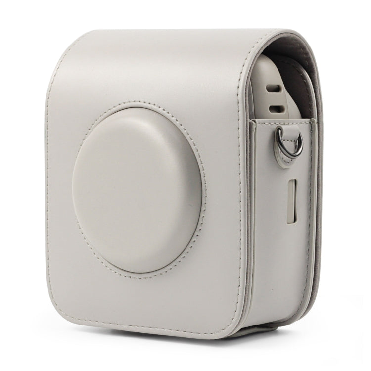 Full Body Camera PU Leather Case Bag with Strap for Fujifilm Instax Square SQ20(White) - Leather Bag by PMC TechLife | Online Shopping South Africa | PMC TechLife