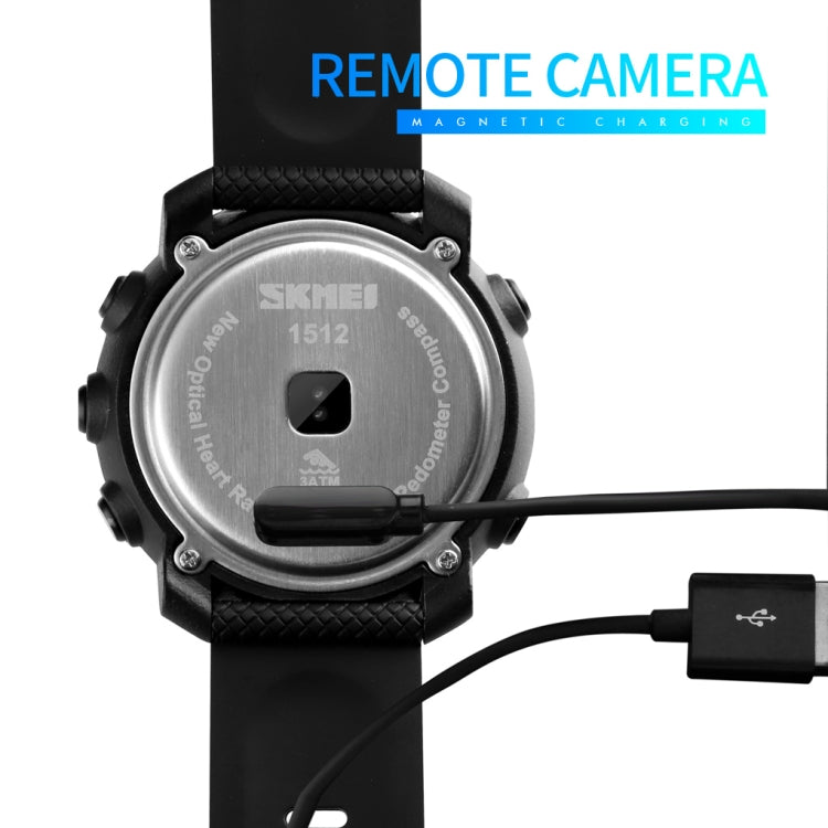 SKMEI 1511 Simple Bluetooth Men Smart Waterproof Compass Adult Smart Watch(Rubber Shell Black) - Sport Watches by SKMEI | Online Shopping South Africa | PMC Jewellery | Buy Now Pay Later Mobicred