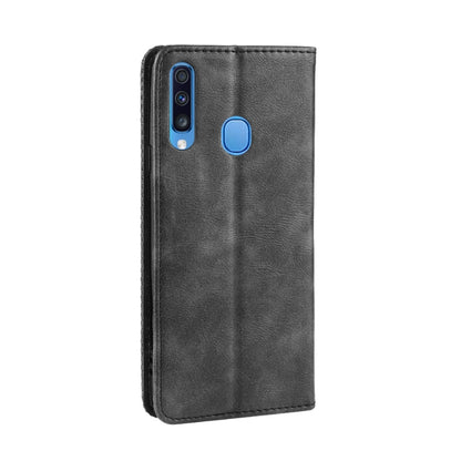 For Galaxy A20s  Magnetic Buckle Retro Crazy Horse Texture Horizontal Flip Leather Case  , with Holder & Card Slots & Photo Frame(Black) - Galaxy Phone Cases by PMC Jewellery | Online Shopping South Africa | PMC Jewellery