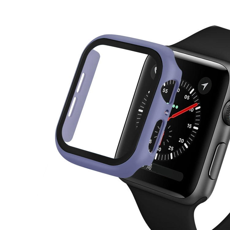 ENKAY Hat-prince Full Coverage PC Case + Tempered Glass Protector for Apple Watch Series 5 / 4 44mm(Blue) - Watch Cases by ENKAY | Online Shopping South Africa | PMC TechLife | Buy Now Pay Later Mobicred