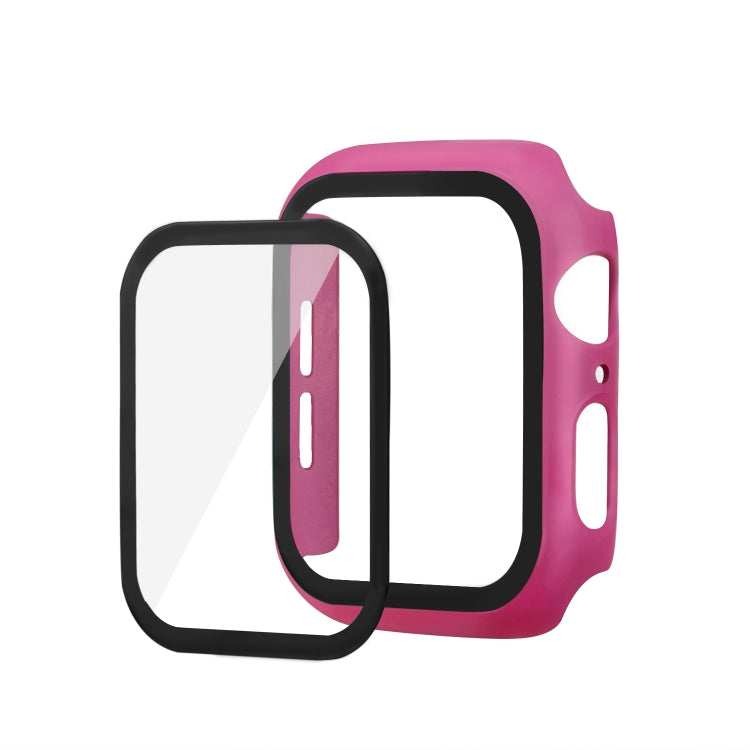 ENKAY Hat-prince Full Coverage PC Case + Tempered Glass Protector for Apple Watch Series 5 / 4 44mm(Rose) - Watch Cases by ENKAY | Online Shopping South Africa | PMC TechLife | Buy Now Pay Later Mobicred