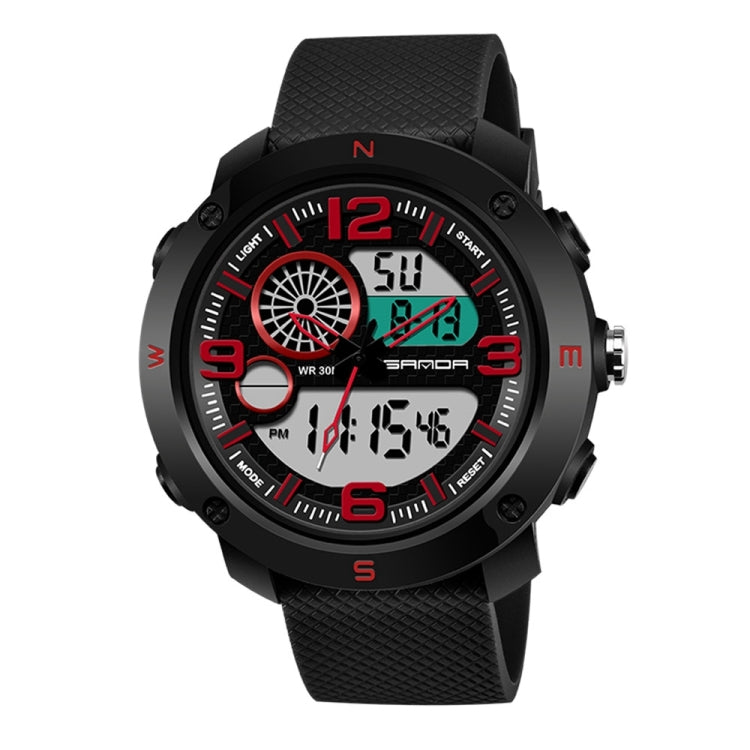 SANDA 762 Watch Men Watch Students Men Watch Fashion Trend Youth Waterproof Night light Sports Men(Red) - Sport Watches by SANDA | Online Shopping South Africa | PMC Jewellery | Buy Now Pay Later Mobicred