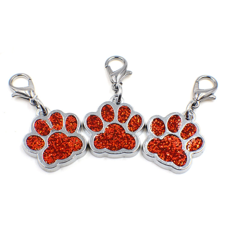 10 PCS Enamel Cat Dog  Bear Paw Prints Key Chain Jewelry Making(Red) - Pendants by PMC TechLife | Online Shopping South Africa | PMC TechLife | Buy Now Pay Later Mobicred