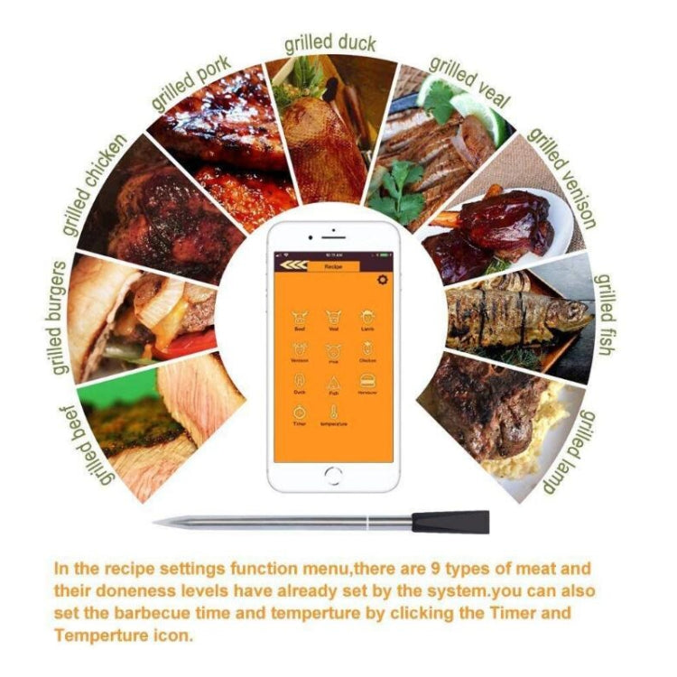 BBQ Kitchen Wireless Bluetooth Smart Food Oven Thermometer - free shipping - PMC TechLife - Order now!