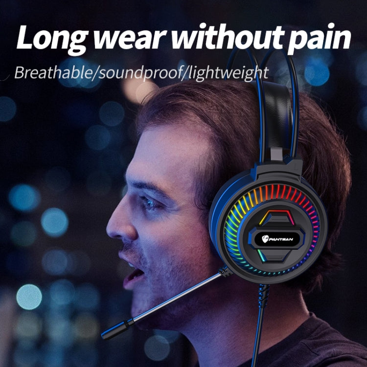 PANTSAN PSH-400 USB Computer Head-Mounted Luminous RGB Wired Headset, Specification:3.5mm White - Multimedia Headset by PANTSAN | Online Shopping South Africa | PMC TechLife | Buy Now Pay Later Mobicred