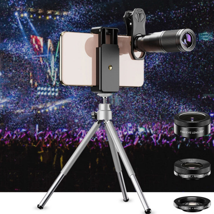 APEXEL APL-22X105 4 in 1 Metal 22X Telephoto + Fisheye + Wide Angle + Macro Starlight Polarization Universal External Mobile Phone Lens Set - Macro & Wide-angle by APEXEL | Online Shopping South Africa | PMC Jewellery | Buy Now Pay Later Mobicred