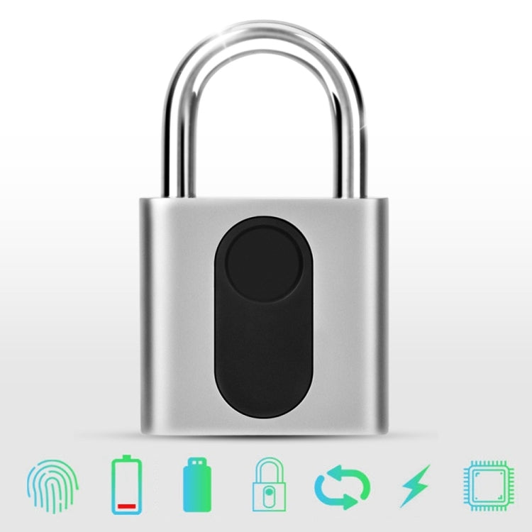 USB Rechargeable Door Lock Fingerprint Padlock Quick Unlock Security Keyless Smart Metal Lock - Padlocks by PMC TechLife | Online Shopping South Africa | PMC TechLife | Buy Now Pay Later Mobicred