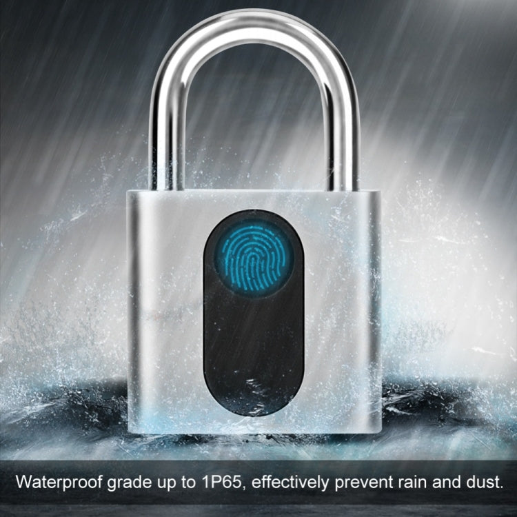 USB Rechargeable Door Lock Fingerprint Padlock Quick Unlock Security Keyless Smart Metal Lock - Padlocks by PMC TechLife | Online Shopping South Africa | PMC TechLife | Buy Now Pay Later Mobicred