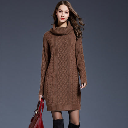 Autumn And Winter Knitwear Dresses Long Turtleneck Sweater For Women, Size: XXL(Camel) - Sweater by PMC Jewellery | Online Shopping South Africa | PMC Jewellery