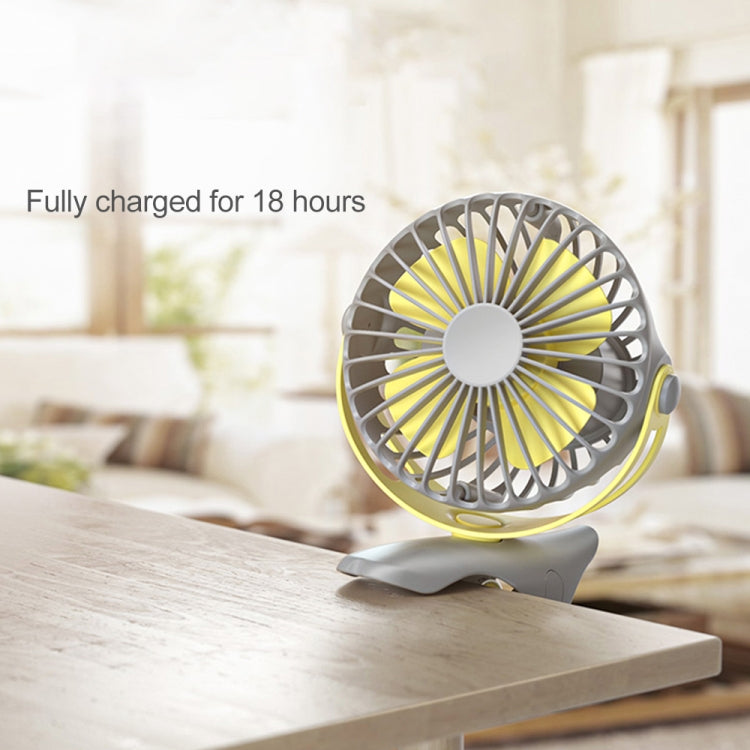 360 Degree -Round Rotation Mini Cooling Air Fan 4 Speed Adjustable Portable USB Rechargeable Desktop Clip Fan(Gray) - Electric Fans by PMC Jewellery | Online Shopping South Africa | PMC Jewellery