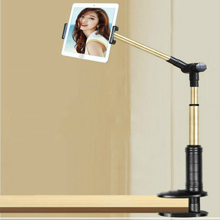 360 Degree Rotation Lazy Mount Folding Long Arm Phone Stand Holder for 4-14 Inch Tablet & Phone(Black Gold) - Lazy Bracket by PMC Jewellery | Online Shopping South Africa | PMC Jewellery