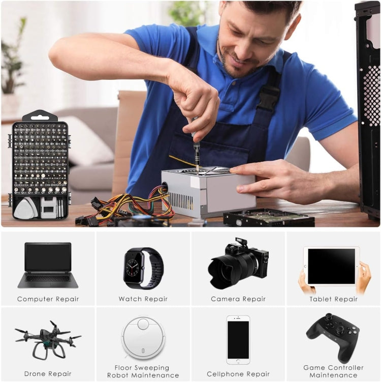 110 in 1 Magnetic Plum Screwdriver Mobile Phone Disassembly Repair Tool(Black) - Screwdriver Set by PMC TechLife | Online Shopping South Africa | PMC TechLife