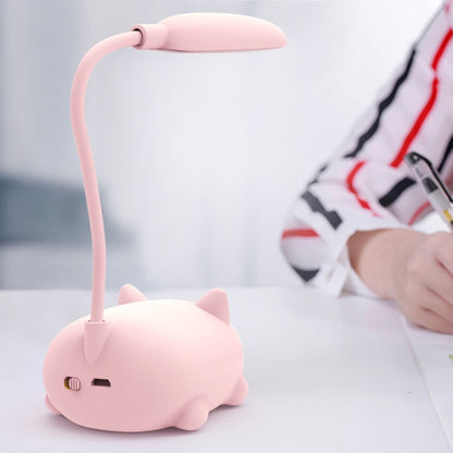 Cartoon Cat Design LED Eye Protection Reading Lamp USB Rechargeable Desk Lamp(White) -  by PMC Jewellery | Online Shopping South Africa | PMC Jewellery
