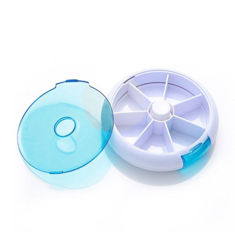 2 PCS Creative Multifunctional Round Portable Seven-grid Rotating Plastic Pill Box(Purple) - free shipping - PMC TechLife - Order now!