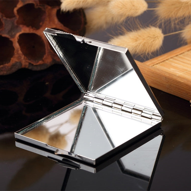 Mini Portable Folding Makeup Mirror Opal Fox With Diamonds(Transparent) - Mirror by PMC Jewellery | Online Shopping South Africa | PMC Jewellery