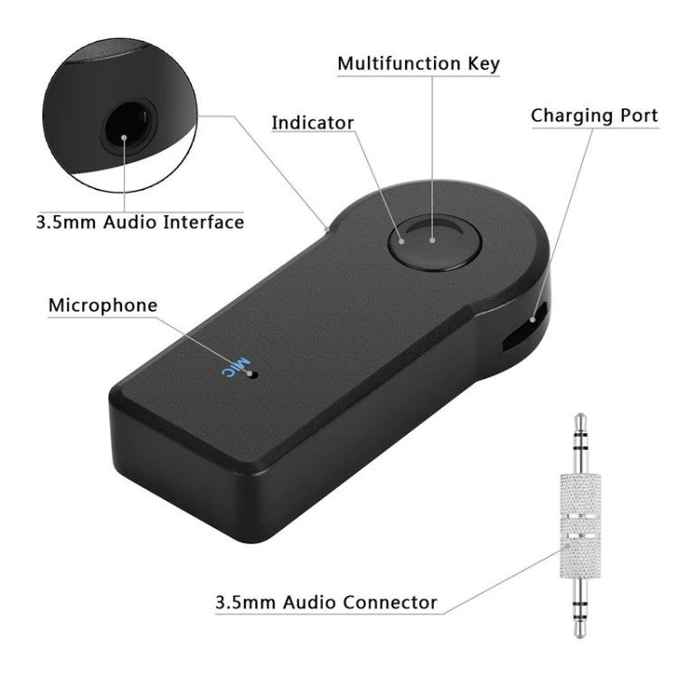 2 in 1 3.5mm AUX Metal  Adapter + USB Car Bluetooth 4.1 Wireless Bluetooth Receiver Audio Receiver Converter - Audio Receiver Transmitter by PMC Jewellery | Online Shopping South Africa | PMC Jewellery