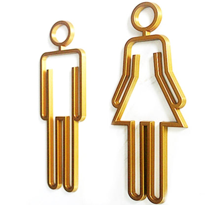 2 PCS Acrylic Toilet Symbol Adhesive Backed Bathroom Toilet Door Sign for Hotel(Gold) - Ornaments by PMC Jewellery | Online Shopping South Africa | PMC Jewellery