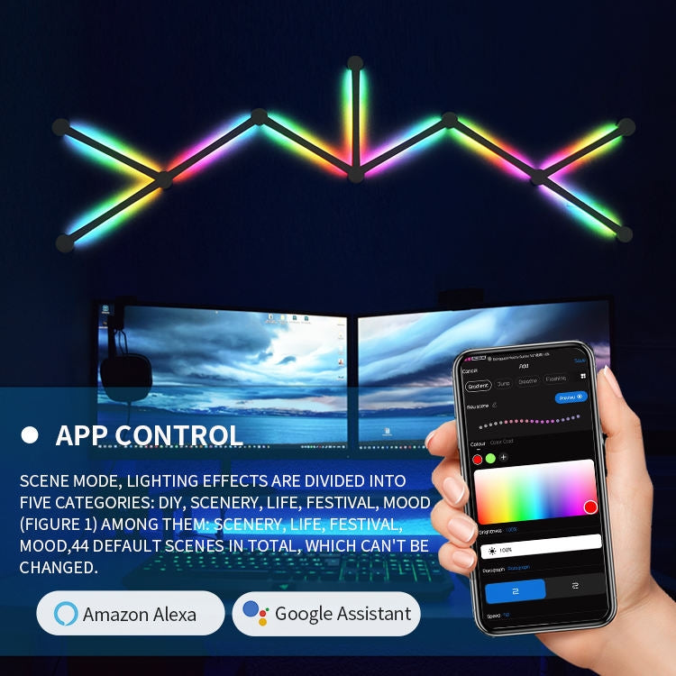 JSK-P22 Smart RGB Mosaic Light Rhythm Light Support Amazon Alexa / Google Assistant /DuerOS US Plug(Black) - Novelty Lighting by PMC TechLife | Online Shopping South Africa | PMC TechLife