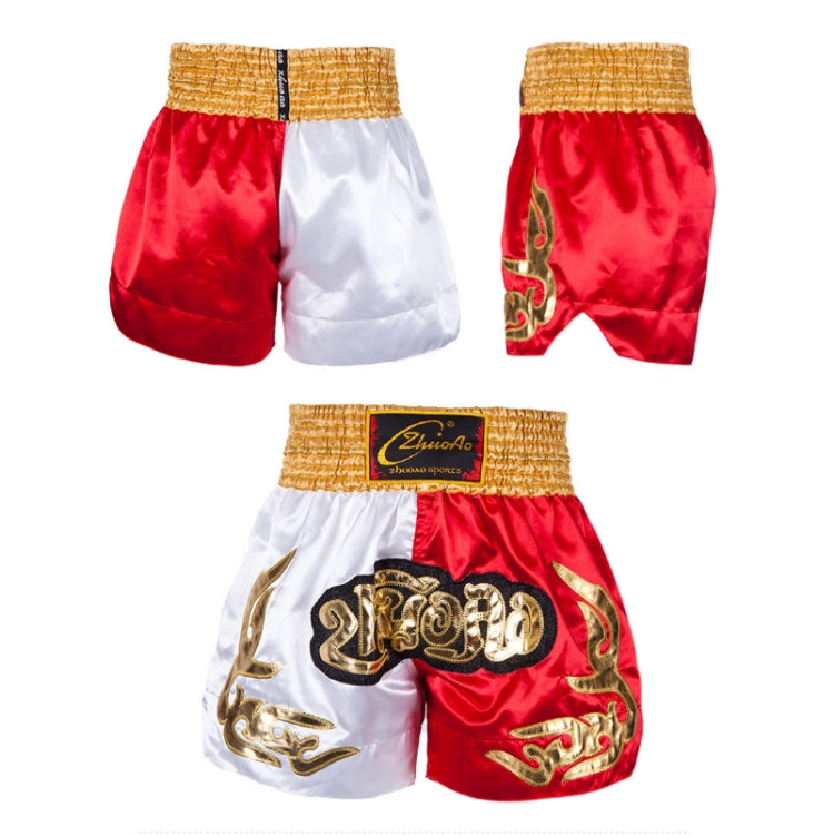 ZhuoAo Muay Thai/Boxing/Sanshou/Fighting Shorts for Men and Women, Size:M(Red Black Stitching) - Sportswear by ZhuoAo | Online Shopping South Africa | PMC Jewellery