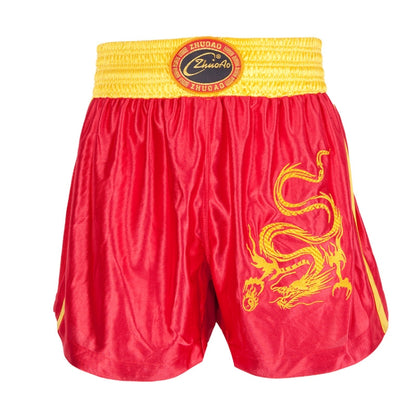 ZhuoAo Muay Thai/Boxing/Sanshou/Fighting Shorts for Men and Women, Size:XXL(Embroidered Dragon Red) - Sportswear by ZhuoAo | Online Shopping South Africa | PMC Jewellery | Buy Now Pay Later Mobicred