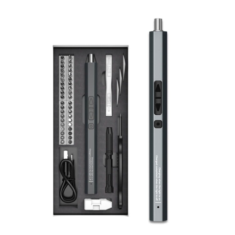 51 In 1 Rechargeable Mini Electric Screwdriver Set With 3LED Lighting(Gray) - Screwdriver Set by PMC TechLife | Online Shopping South Africa | PMC TechLife