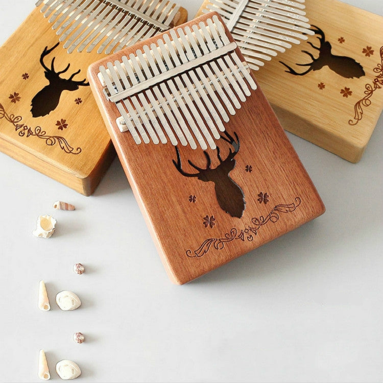17-tone Kalimba Portable Thumb Piano, Style:Mahogany-Classic Deer - Keyboard Accessories by PMC TechLife | Online Shopping South Africa | PMC TechLife | Buy Now Pay Later Mobicred