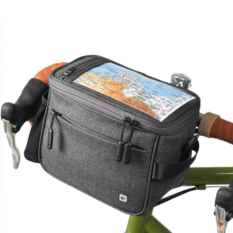 Rhinowalk Bicycle Front Handle Bag Camera Bag Waterproof 7.5 inch Large Touch Screen Navigation Mobile Phone Bag Bicycle Bag(Dark Gray) - Bicycle Bags by Rhinowalk | Online Shopping South Africa | PMC Jewellery | Buy Now Pay Later Mobicred