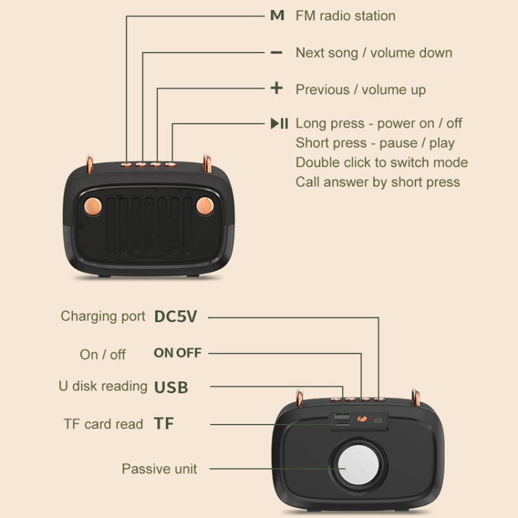 BS32D Wireless Bluetooth Speaker Cartoon Subwoofer Outdoor Card Portable Mini Speaker(Green) - Mini Speaker by PMC TechLife | Online Shopping South Africa | PMC TechLife