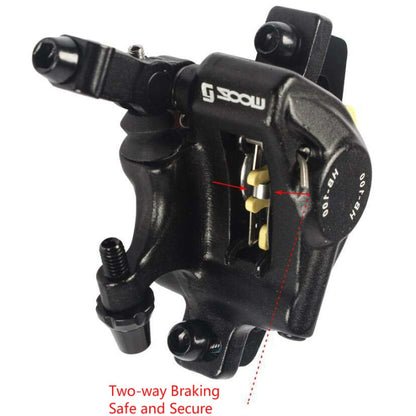 ZOOM HB100 Mountain Bike Hydraulic Brake Caliper Folding Bike Cable Pull Hydraulic Disc Brake Caliper, Style:Front and Rear(Black) - Bicycle Brake Parts by Zoom | Online Shopping South Africa | PMC Jewellery | Buy Now Pay Later Mobicred