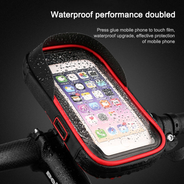 Mountain Bike Card Holder Touch Screen Mobile Phone Holder Motorcycle Electric Vehicle Waterproof Navigation Bracket Shade Mobile Phone Holder, Style:Handlebars(Black) - Bicycle Bags by PMC Jewellery | Online Shopping South Africa | PMC Jewellery