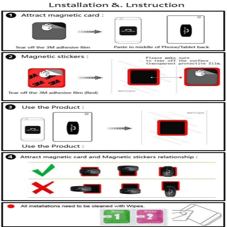 Wall-mounted iPad Magnetic Adsorption Universal Sticker Mobile Phone Wall Bracket(Red B) - Hand-Sticking Bracket by PMC Jewellery | Online Shopping South Africa | PMC Jewellery