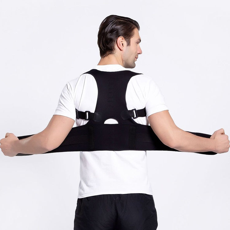 Male Female Adjustable Magnetic Posture Corrector Corset Back Men Brace Back Shoulder Belt Lumbar Support Straight, Size:XXL (Black) - Corrector by PMC Jewellery | Online Shopping South Africa | PMC Jewellery