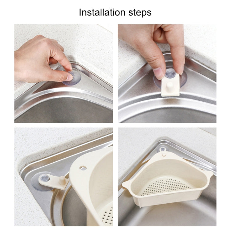 Kitchen Vegetable Rack Household Sink Drain Rack Triangle Storage Hanger Free Punch Tray Hanging Basket(Gray) - Filters by PMC TechLife | Online Shopping South Africa | PMC TechLife