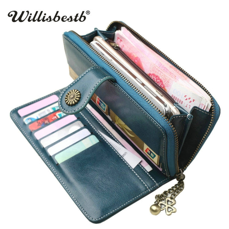 Vintage Button Phone Purses Women Wallets Female Purse Leather Brand Retro Ladies Long Zipper Woman Wallet Card Clutch(Long black) - Wallets by PMC Jewellery | Online Shopping South Africa | PMC Jewellery