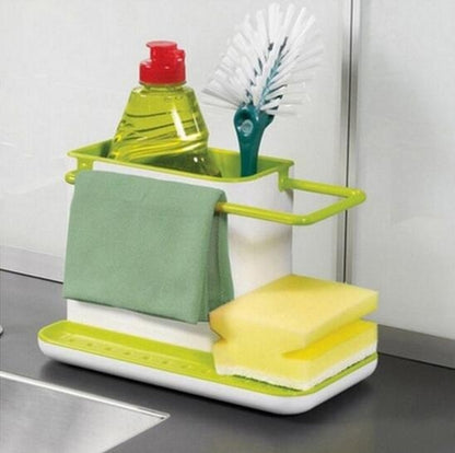 2 PCS Kitchen Sponge Organizer Stands Box Self Draining Sink Storage Rack(Yellow) - Shelf by PMC Jewellery | Online Shopping South Africa | PMC Jewellery