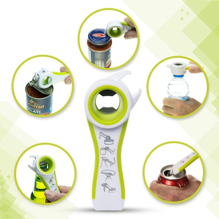 5 in 1 Multifunctional Plastic Bottle Opener Beer Opener Kitchen Tool(White&Green) - Openers by PMC TechLife | Online Shopping South Africa | PMC TechLife