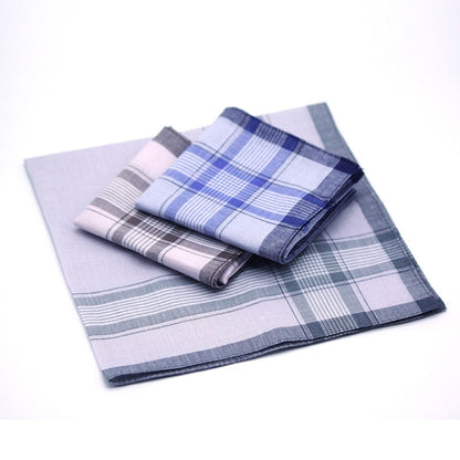 Multicolor Plaid Stripe Men Pocket Squares Business Chest Towel Handkerchiefs  100% Cotton(Random Color) - Towel Sets by PMC Jewellery | Online Shopping South Africa | PMC Jewellery