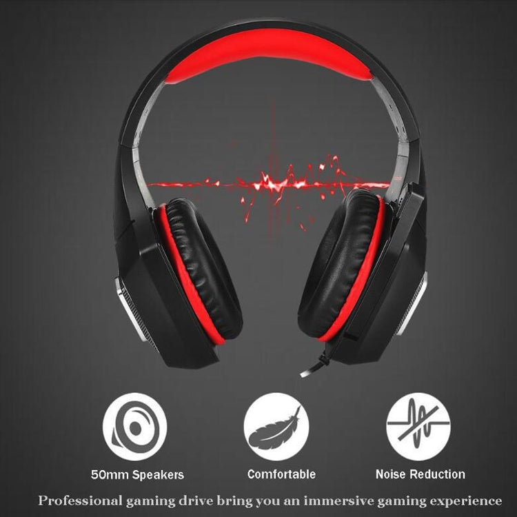 V1 3.5mm RGB Colorful Luminous Wire Control Gaming Headset, Cable Length: 2.2m(Black Red) - Headset & Headphone by PMC Jewellery | Online Shopping South Africa | PMC Jewellery