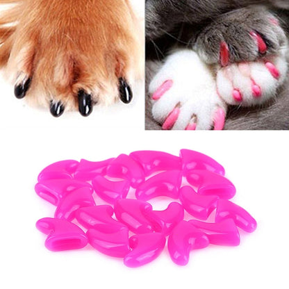 20 PCS Silicone Soft Cat Nail Caps / Cat Paw Claw / Pet Nail Protector/Cat Nail Cover, Size:S(Rose Red) - Pet Care by PMC Jewellery | Online Shopping South Africa | PMC Jewellery