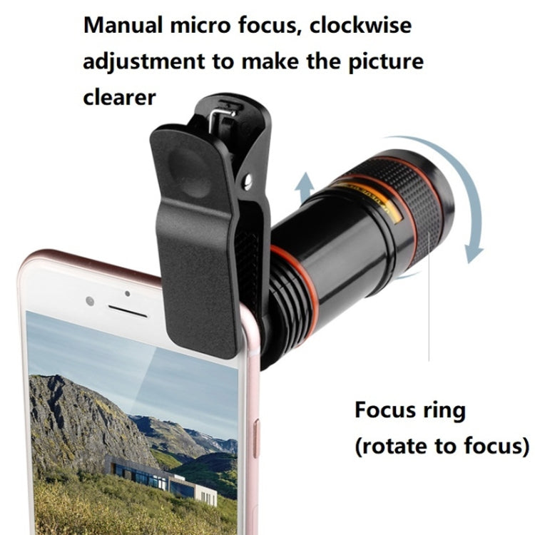 2 PCS 12X Telephoto Telescope Camera Zoom Mobile Phone External Lens(White) - Telescope & Microscope by PMC Jewellery | Online Shopping South Africa | PMC Jewellery